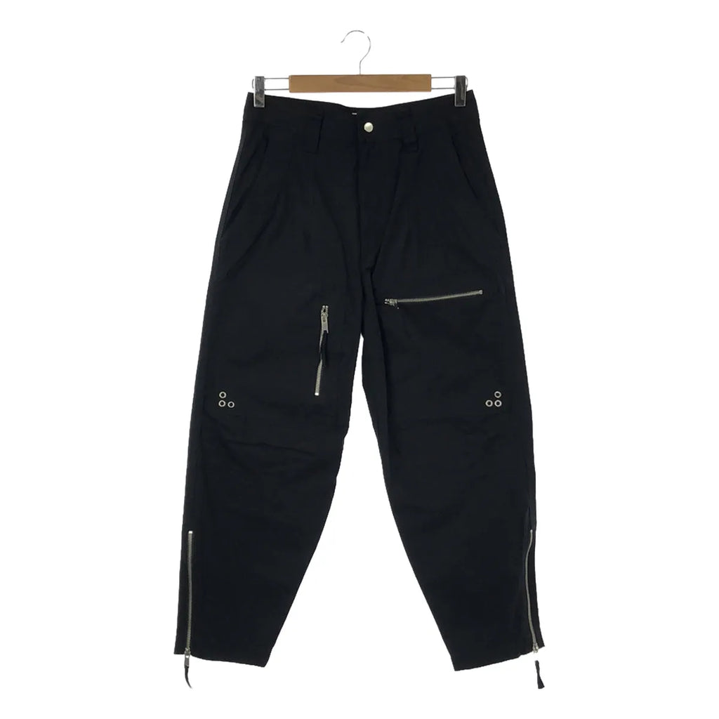 [品相良好] ISABEL MARANT ETOILE / Isabel Marant Etoile |棉質拉鍊工裝褲 |尺寸 34 |褪色的黑色|女性的