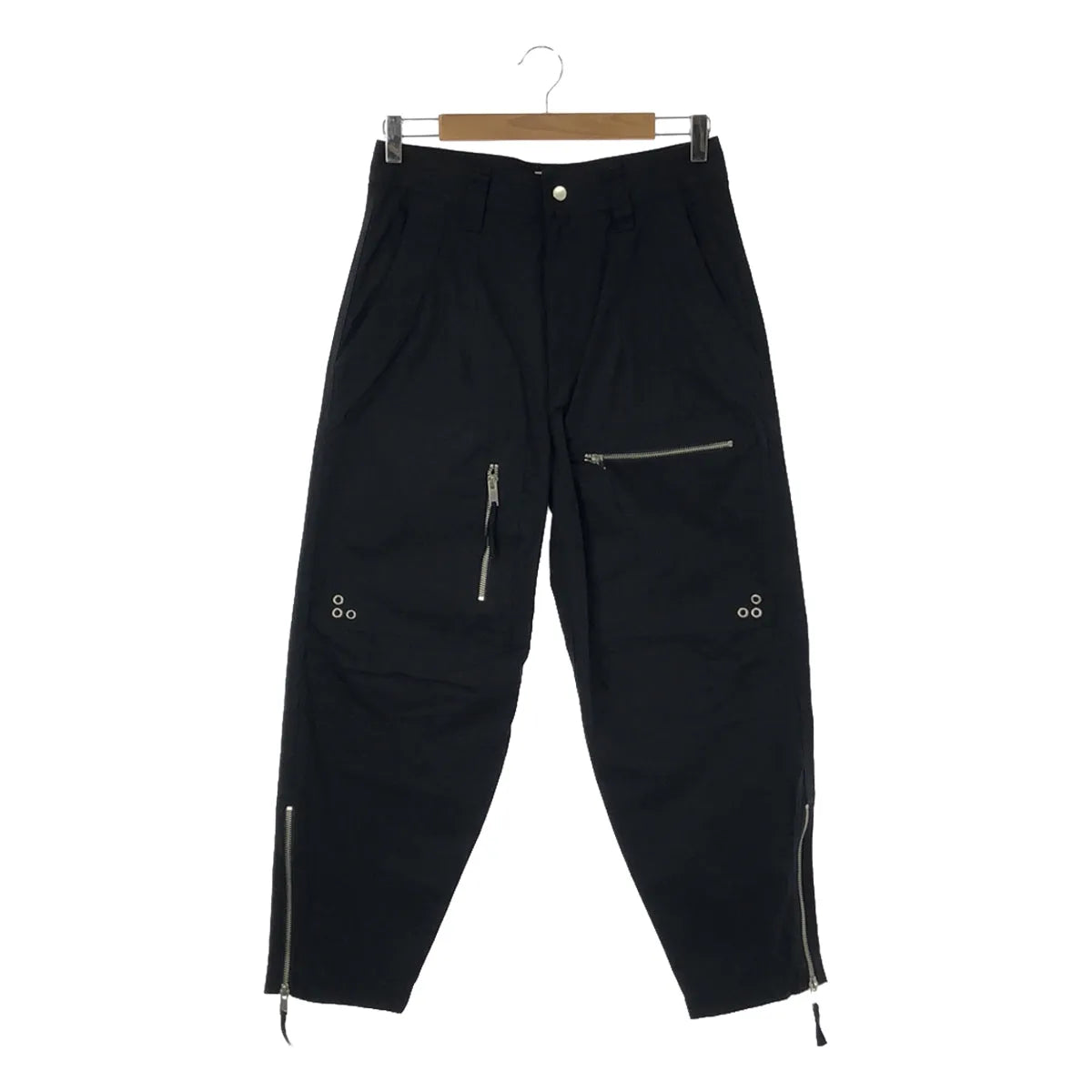 [品相良好] ISABEL MARANT ETOILE / Isabel Marant Etoile |棉質拉鍊工裝褲 |尺寸 34 |褪色的黑色|女性的