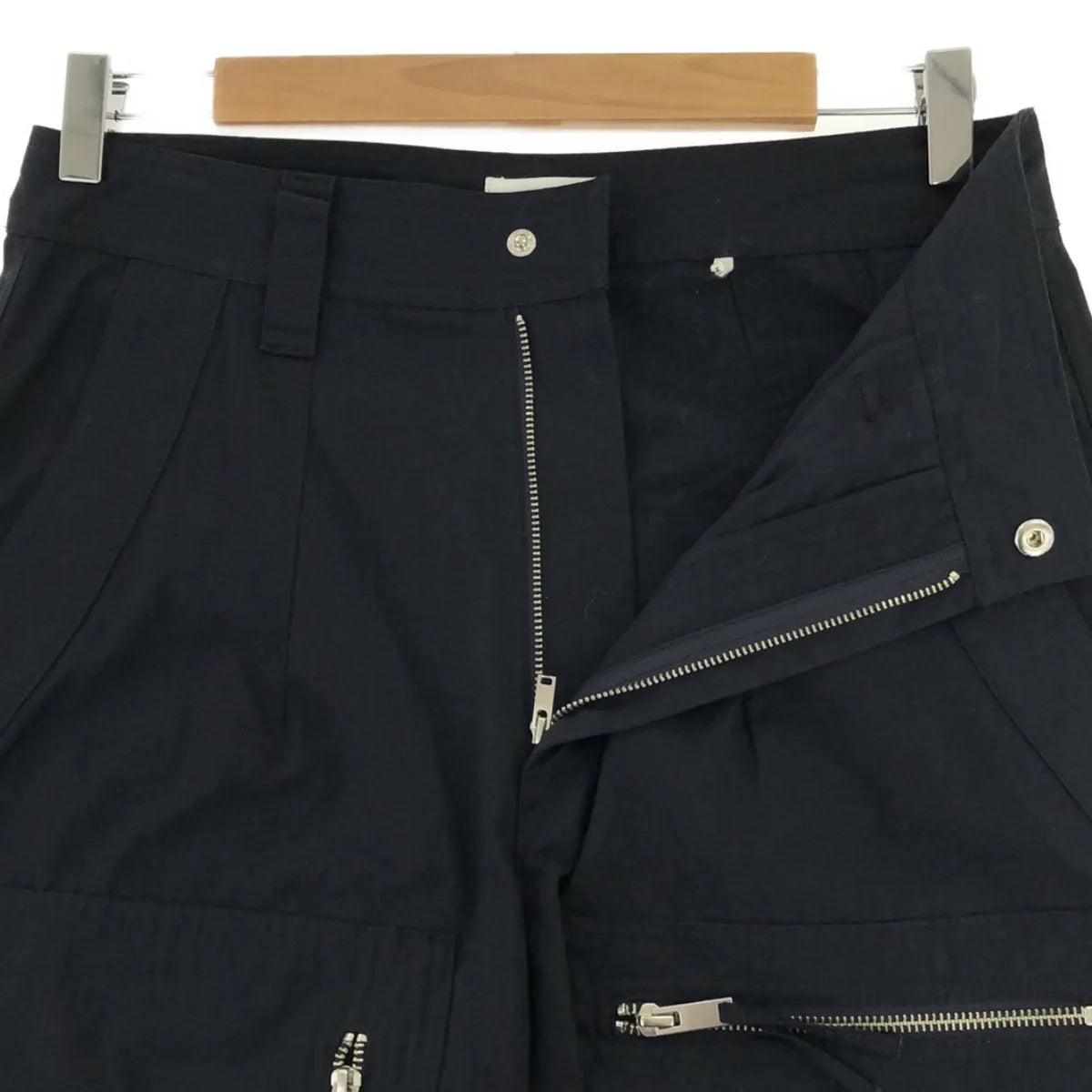 [品相良好] ISABEL MARANT ETOILE / Isabel Marant Etoile |棉質拉鍊工裝褲 |尺寸 34 |褪色的黑色|女性的