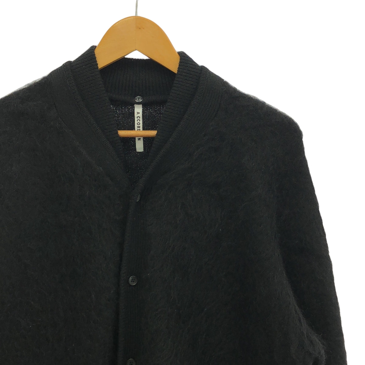 【美品】  A CCORDION / アコーディオン | 2024AW | ALPACA FLUFFY JK アルパカ ウール シャギーニット カーディガン | ブラック | レディース