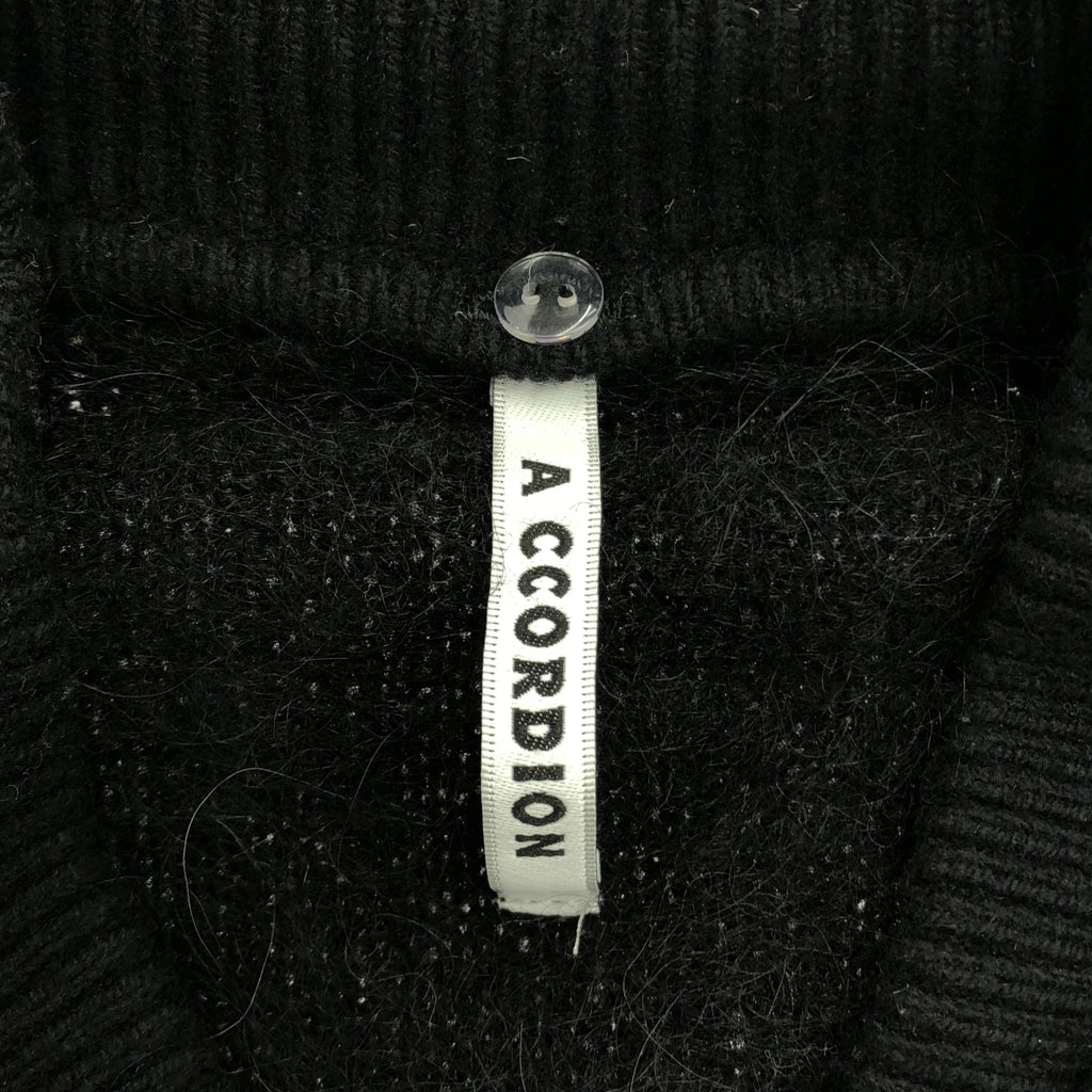 【미품】 A CCORDION / 아코디언 | 2024AW | ALPACA FLUFFY JK 알파카 울 샤기 니트 카디건 | 블랙 | 여성