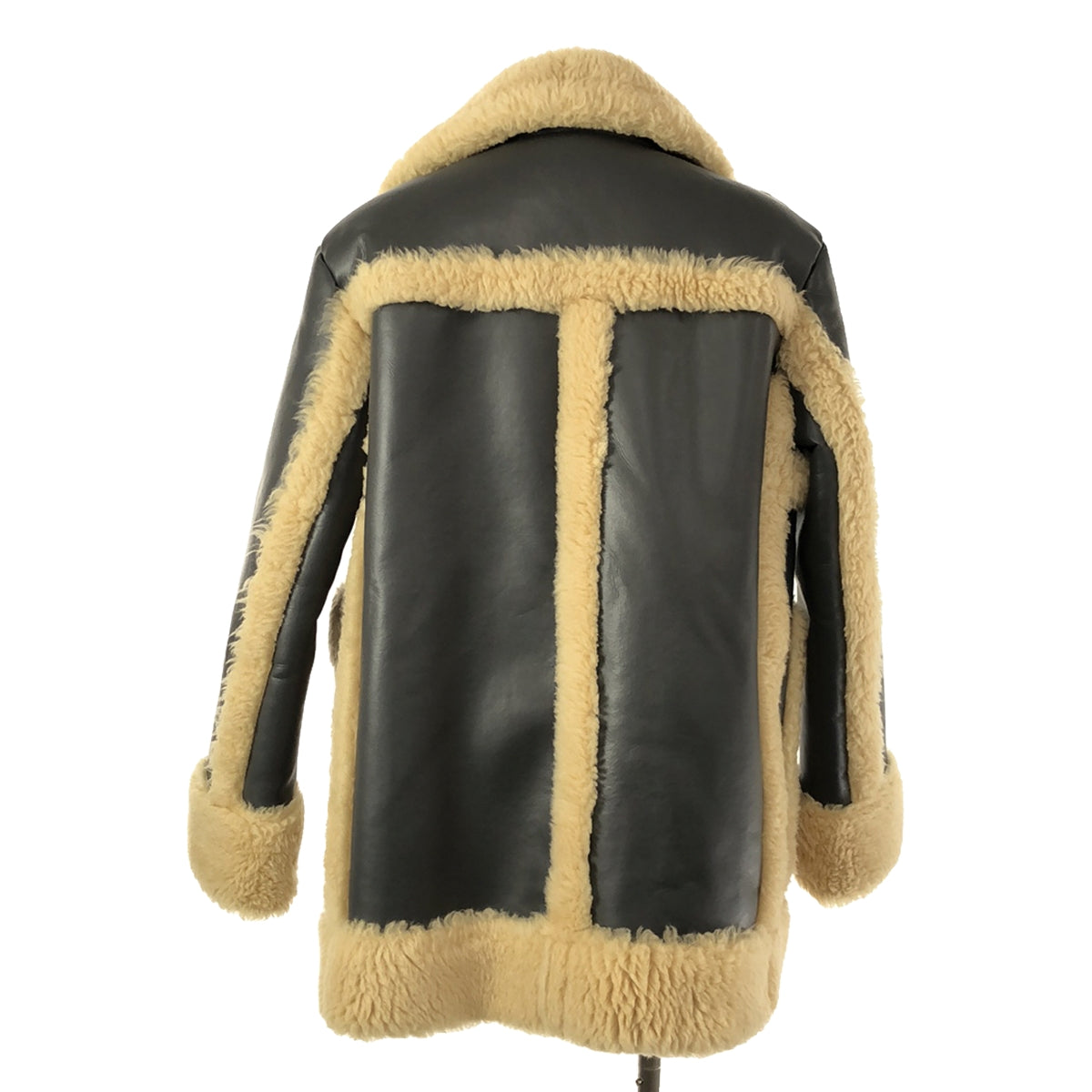 [New] sacai | 2022AW | Faux Shearling Blouson / Faux Shearling Boa Leather Blouson / Over Mouton Jacket | 2 | Gray | Men's