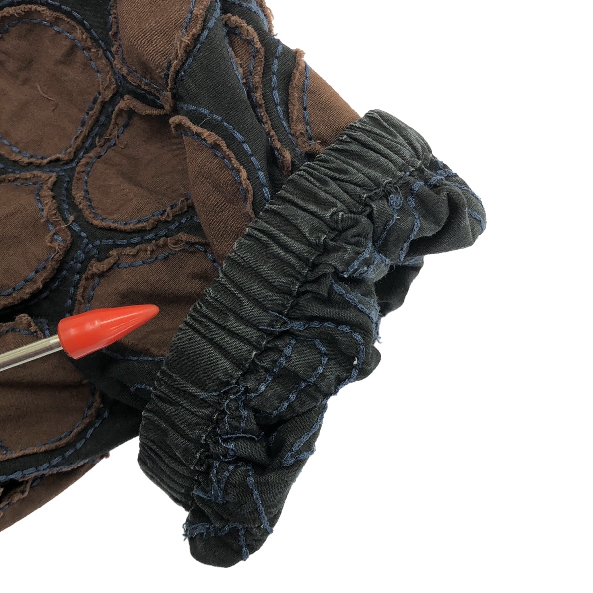 MUVEIL / ミュベール | パフスリーブ チュニック トップス | 36 | ブラック/ブラウン | レディース