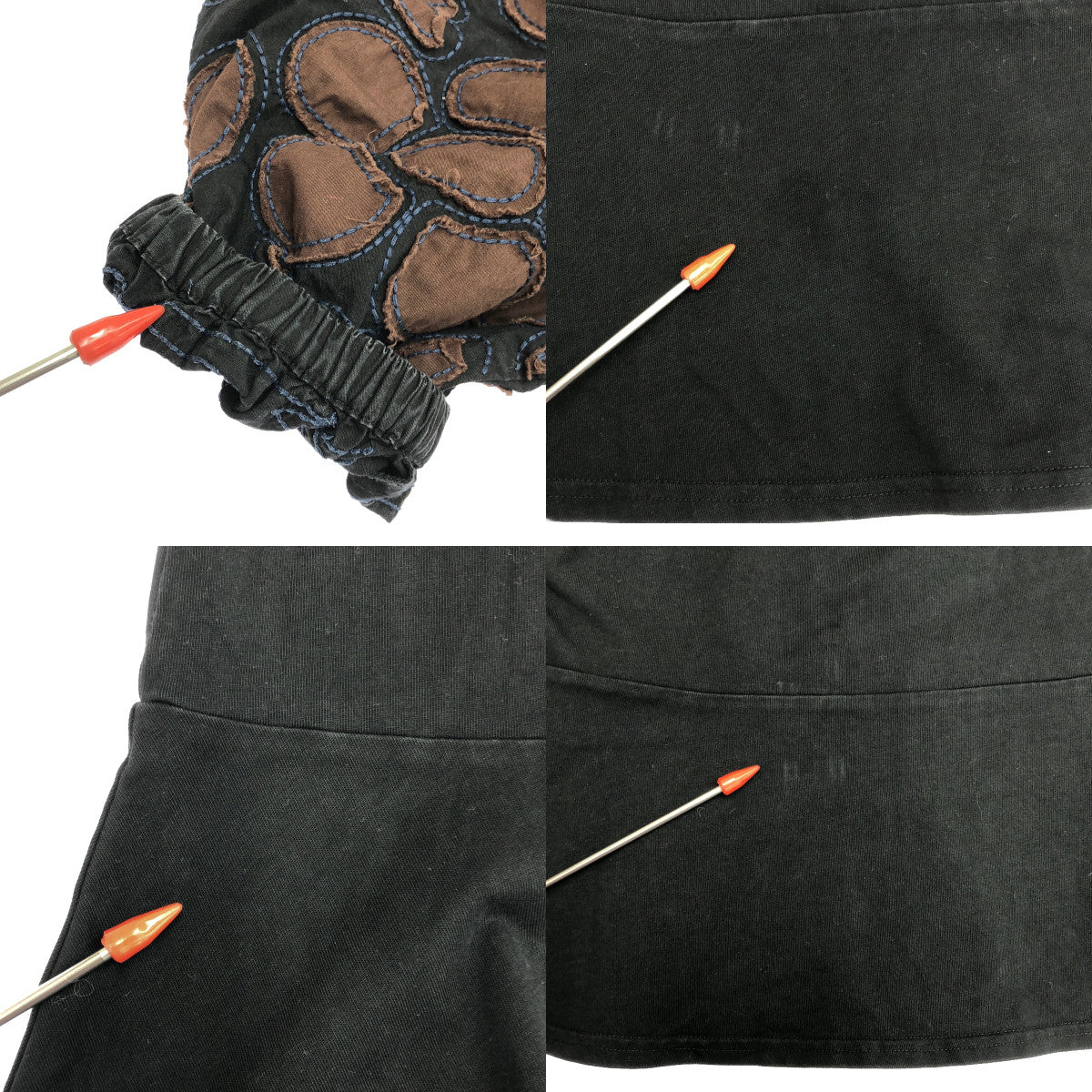 MUVEIL / ミュベール | パフスリーブ チュニック トップス | 36 | ブラック/ブラウン | レディース