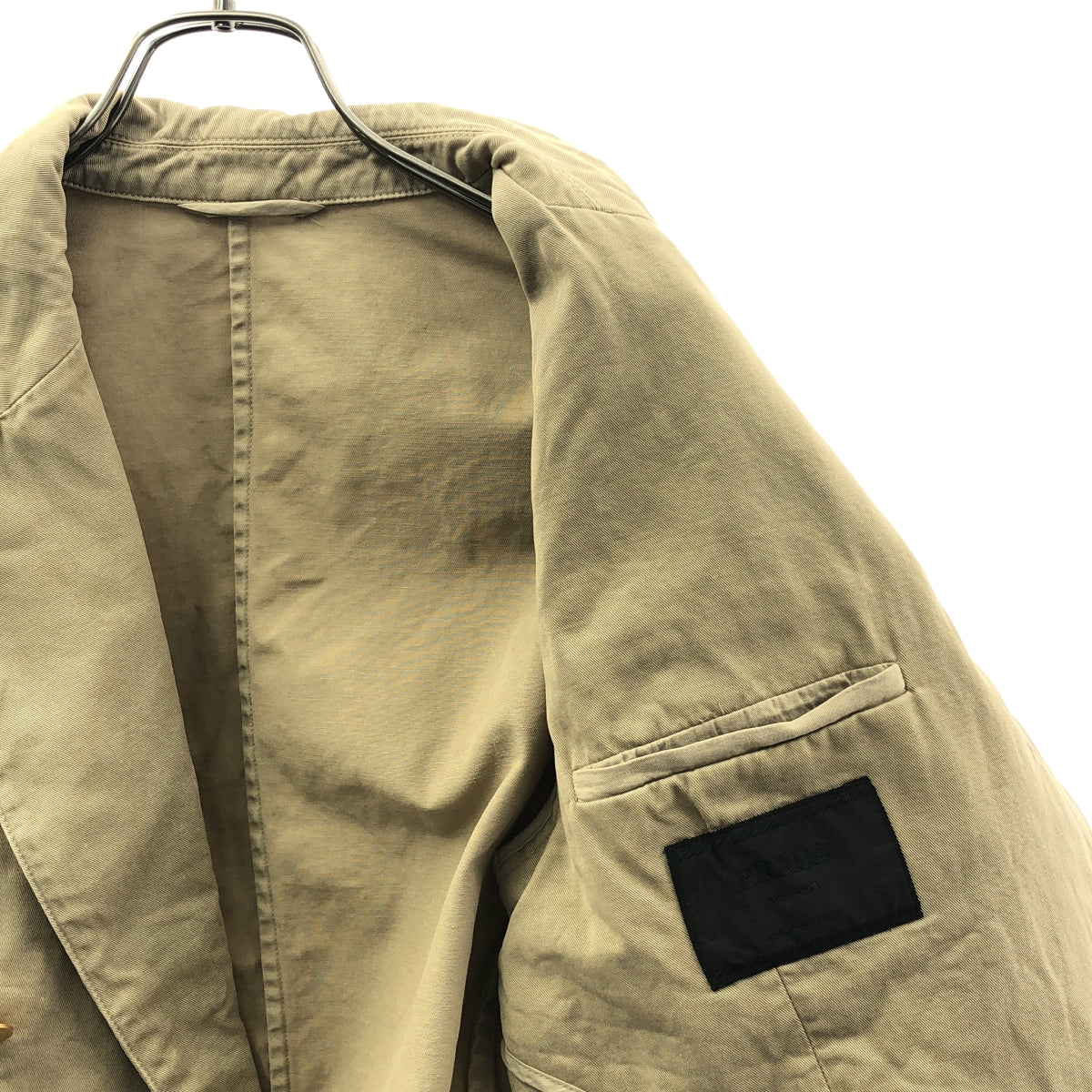 PRADA / 프라다 | 코튼 더블 피크 드래퍼 재킷 | 44R | 남성