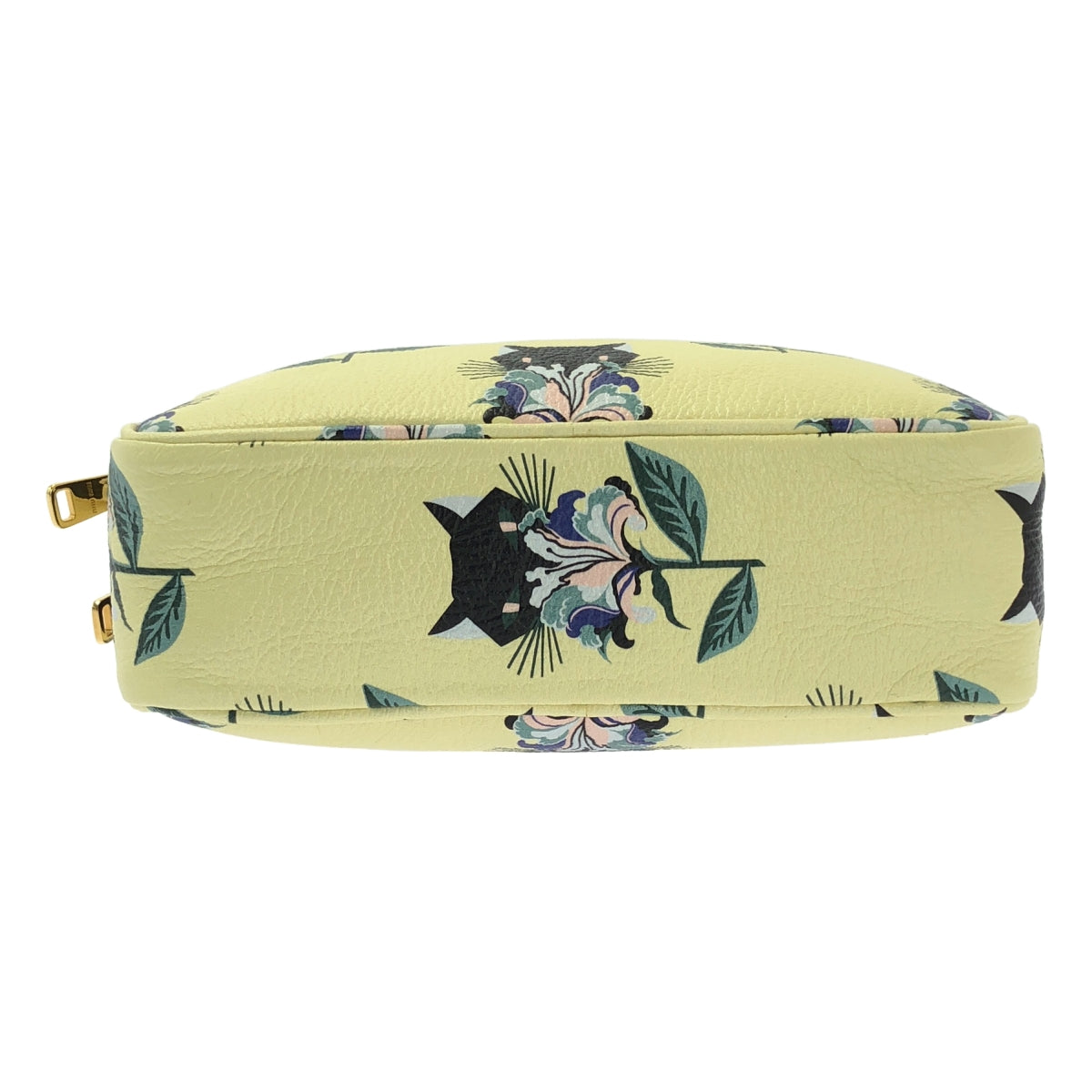 【美品】  miu miu / ミュウミュウ | MADRAS PRINT マドラス / キャット プリント ショルダーバッグ | ライトイエロー | レディース