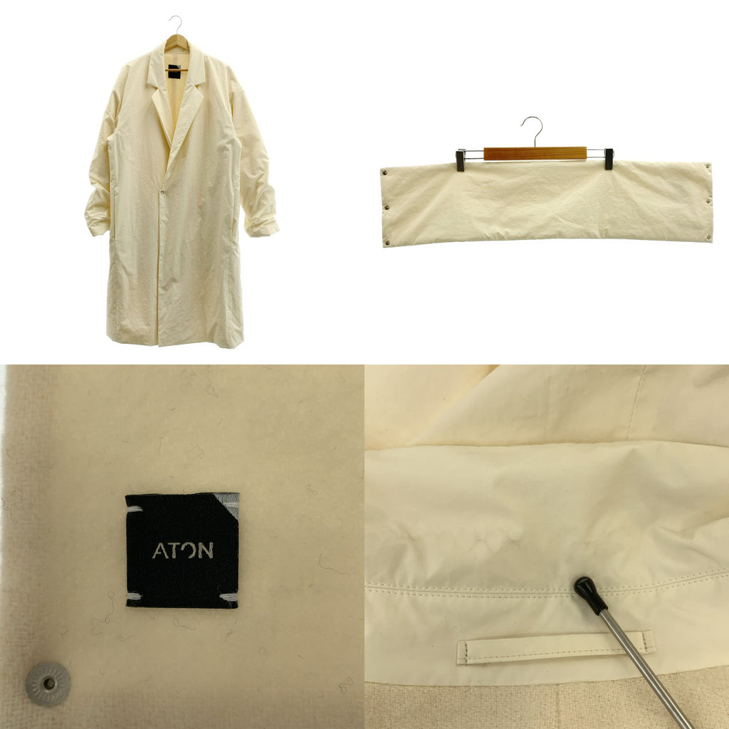 ATON / 에이튼 | ASAKO NYLON GOWN COAT / 스톨이있는 오버 가운 코트 / 울 총 안감 | F | 여성