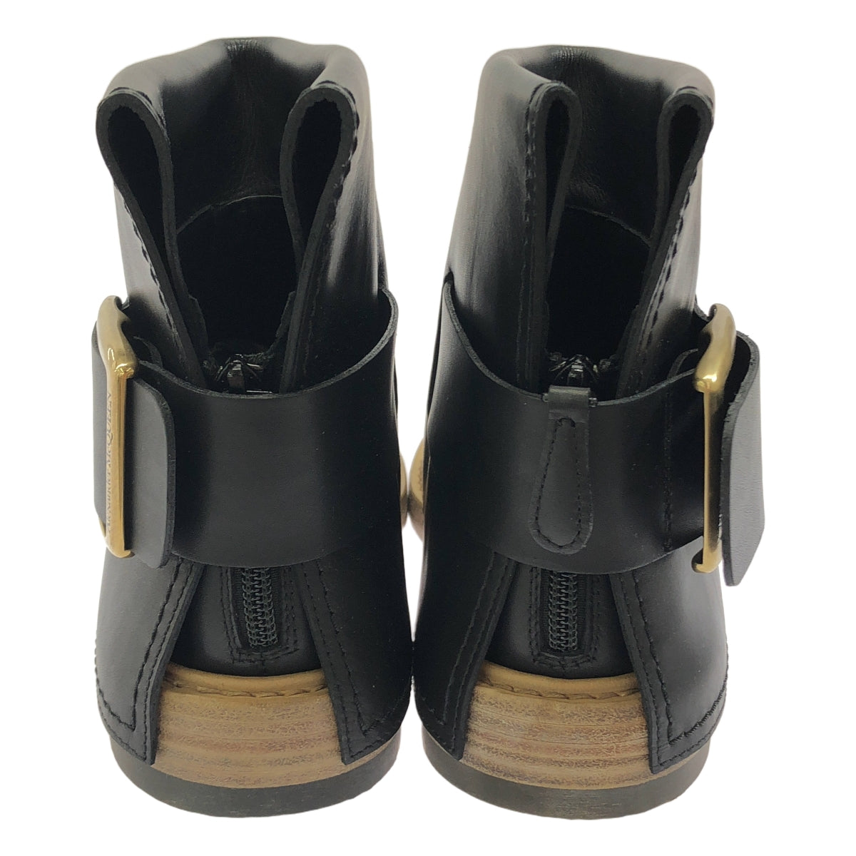 [全新] ALEXANDER MCQUEEN | 皮革機車靴 | 36碼 | 黑色/金色 | 女款
