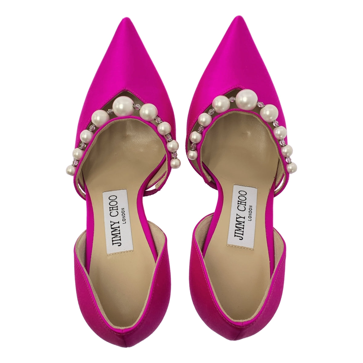 美品】✨JIMMY CHOO 24cm パンプス サテン 紫 ワインレッド