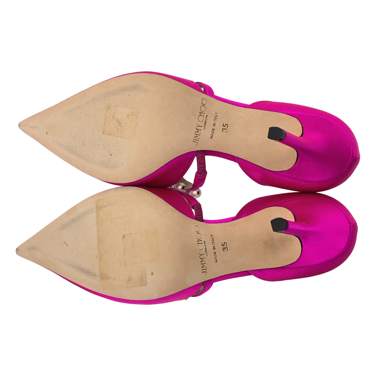 [新品] JIMMY CHOO | AURELIE 85 珍珠緞面 Aurelie 珍珠刺繡尖頭緞面高跟鞋 | 35 碼 | 粉紅色 | 女款