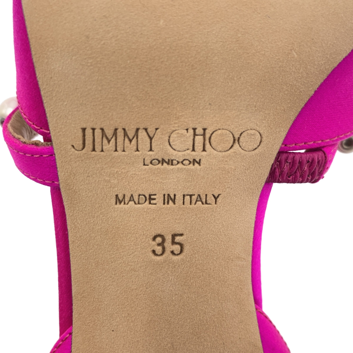 【新品】  JIMMY CHOO / ジミーチュウ | AURELIE 85 SATIN W/PEARLS オーレリー パール付 ポインテッドトゥ サテンパンプス | 35 | ピンク | レディース