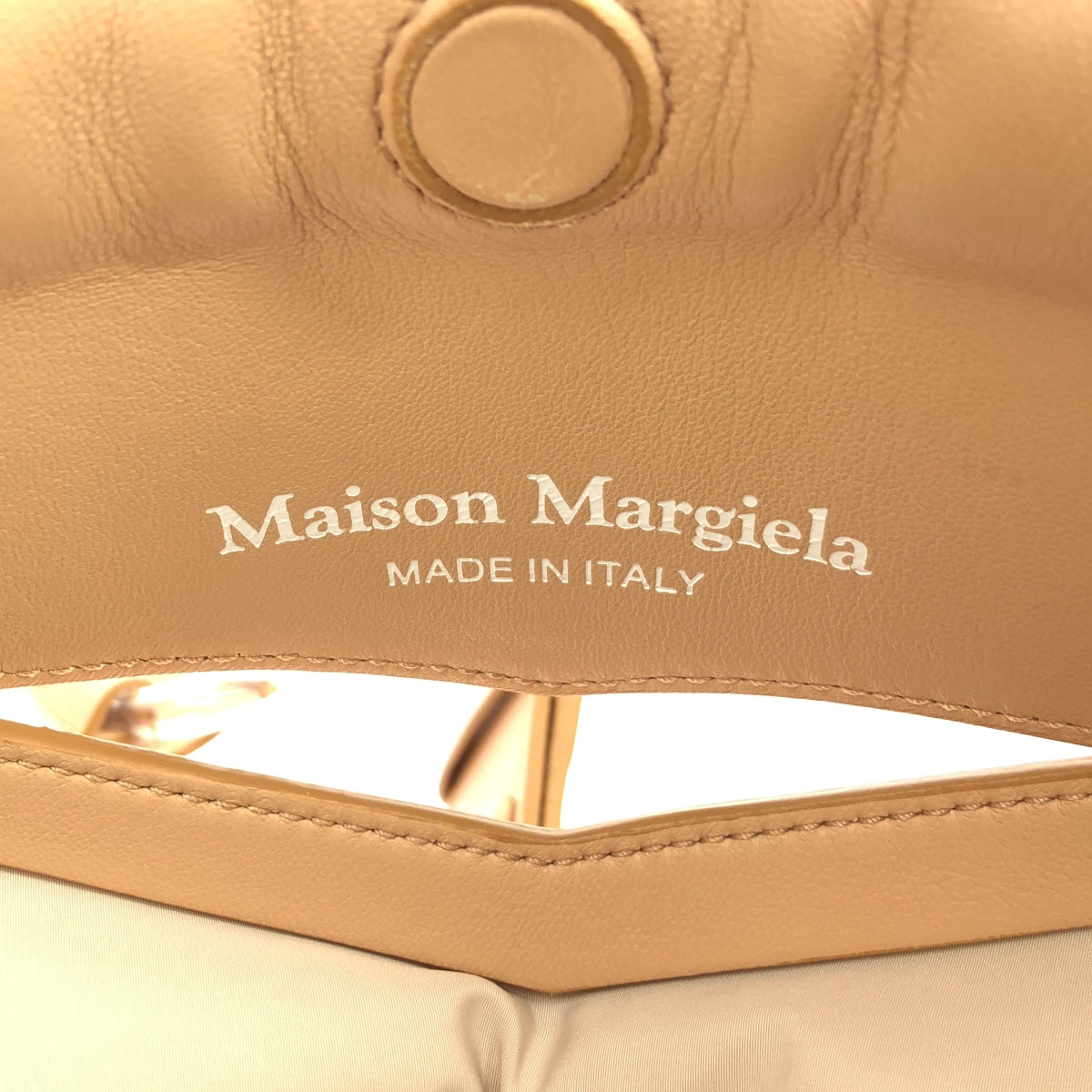 [狀況良好] Maison Margiela | 2022春夏 | Glam Slam 雙向皮革手拿包，配肩帶 | UNI |米色 |女性的