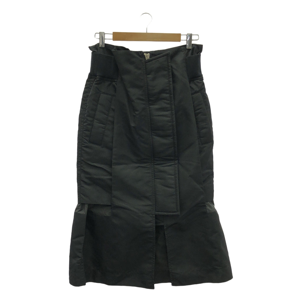 【미품】 sacai / 사카이 | 2022SS | Nylon Twill Mix Skirt 스커트 | 3 | 블랙 | 여성