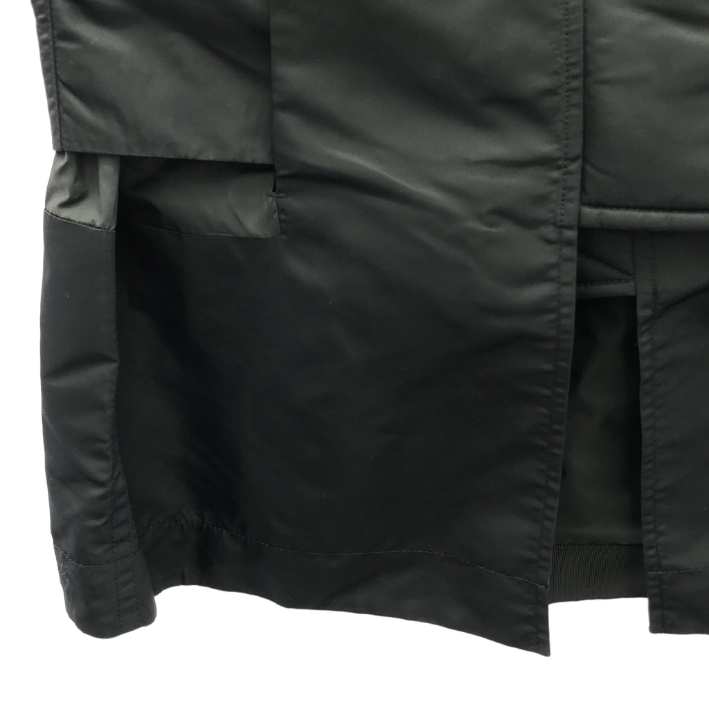 【미품】 sacai / 사카이 | 2022SS | Nylon Twill Mix Skirt 스커트 | 3 | 블랙 | 여성