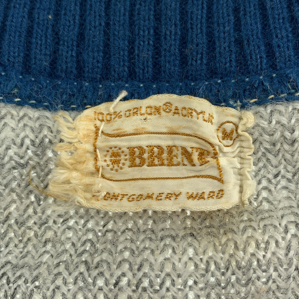 VINTAGE / ヴィンテージ古着 | BRENT / アーガイル ジップアップ アクリル ニットカーディガン | M | メンズ