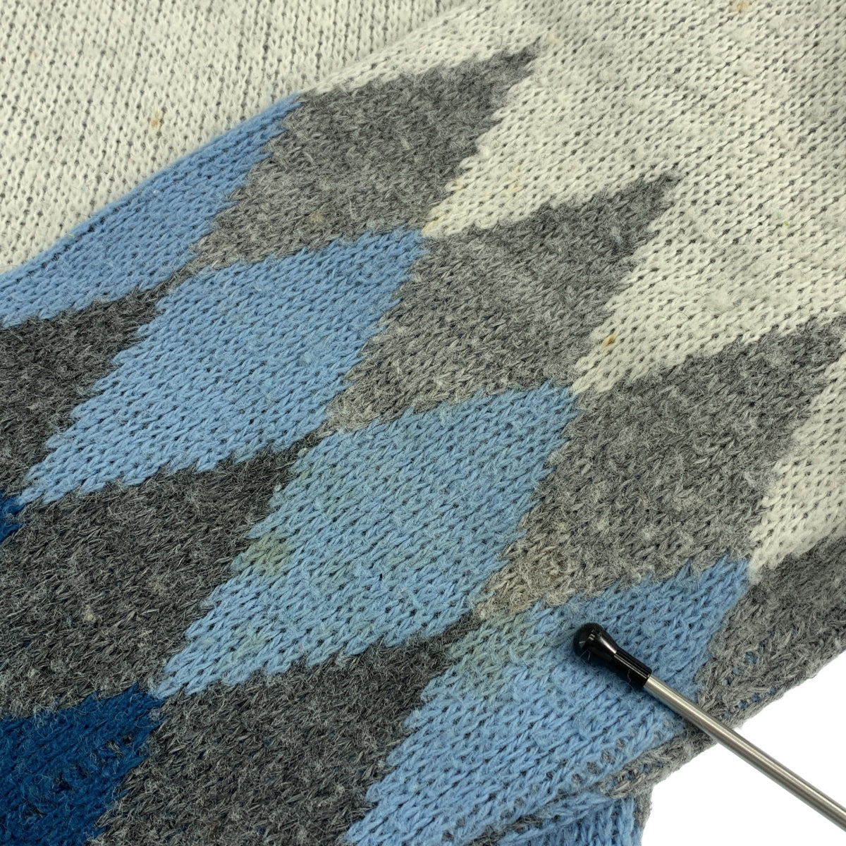 VINTAGE / ヴィンテージ古着 | BRENT / アーガイル ジップアップ アクリル ニットカーディガン | M | メンズ