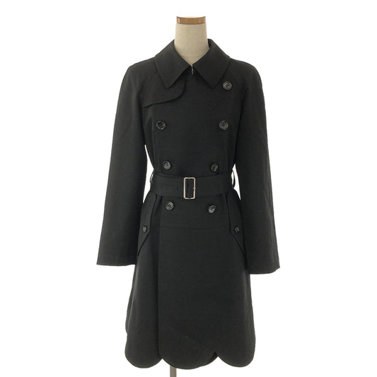 COMME des GARCONS COMME des GARCONS / Comme des | AD2008 | Wool scallop trench coat | SS | Black | Women's