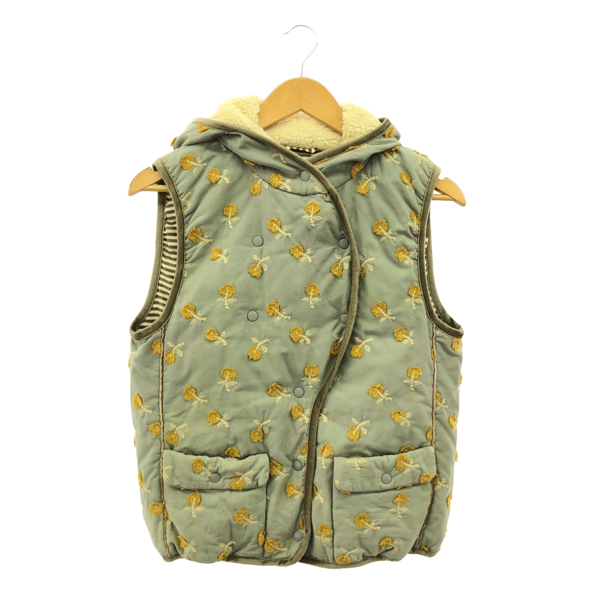 mina perhonen / mina perhonen | 2009-10 a/w | skip fleece-lined down vest | 36 | light blue/yellow | women's