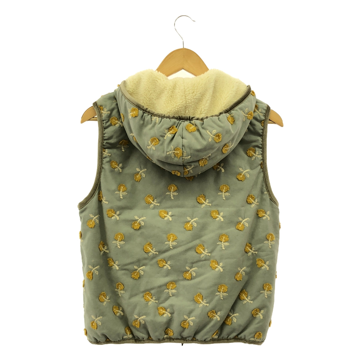 mina perhonen / mina perhonen | 2009-10 a/w | skip fleece-lined down vest | 36 | light blue/yellow | women's