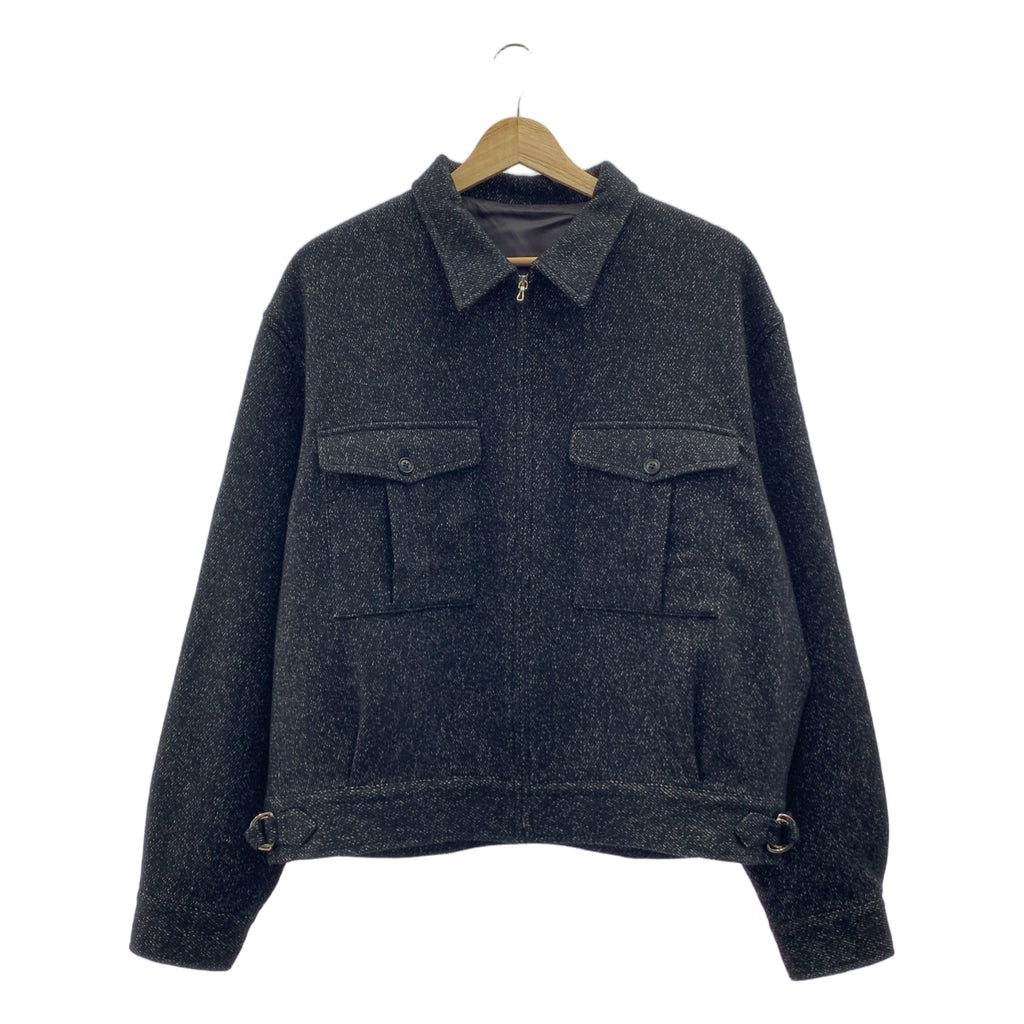 【美品】  URU / ウル | 2024AW | ZIP UP BLOUSON ウール シルク混 ジップアップ ブルゾン ジャケット | 2 | ブラック | メンズ
