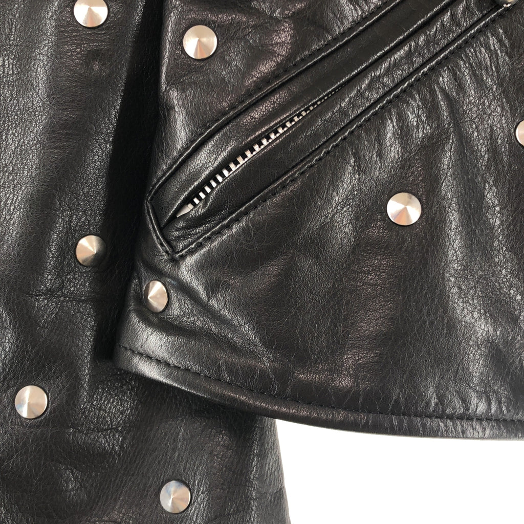 JUNYA WATANABE COMME des GARCONS / ジュンヤワタナベ | 2015AW | スタッズ レザー ダブル ライダース ジャケット | XS | レディース