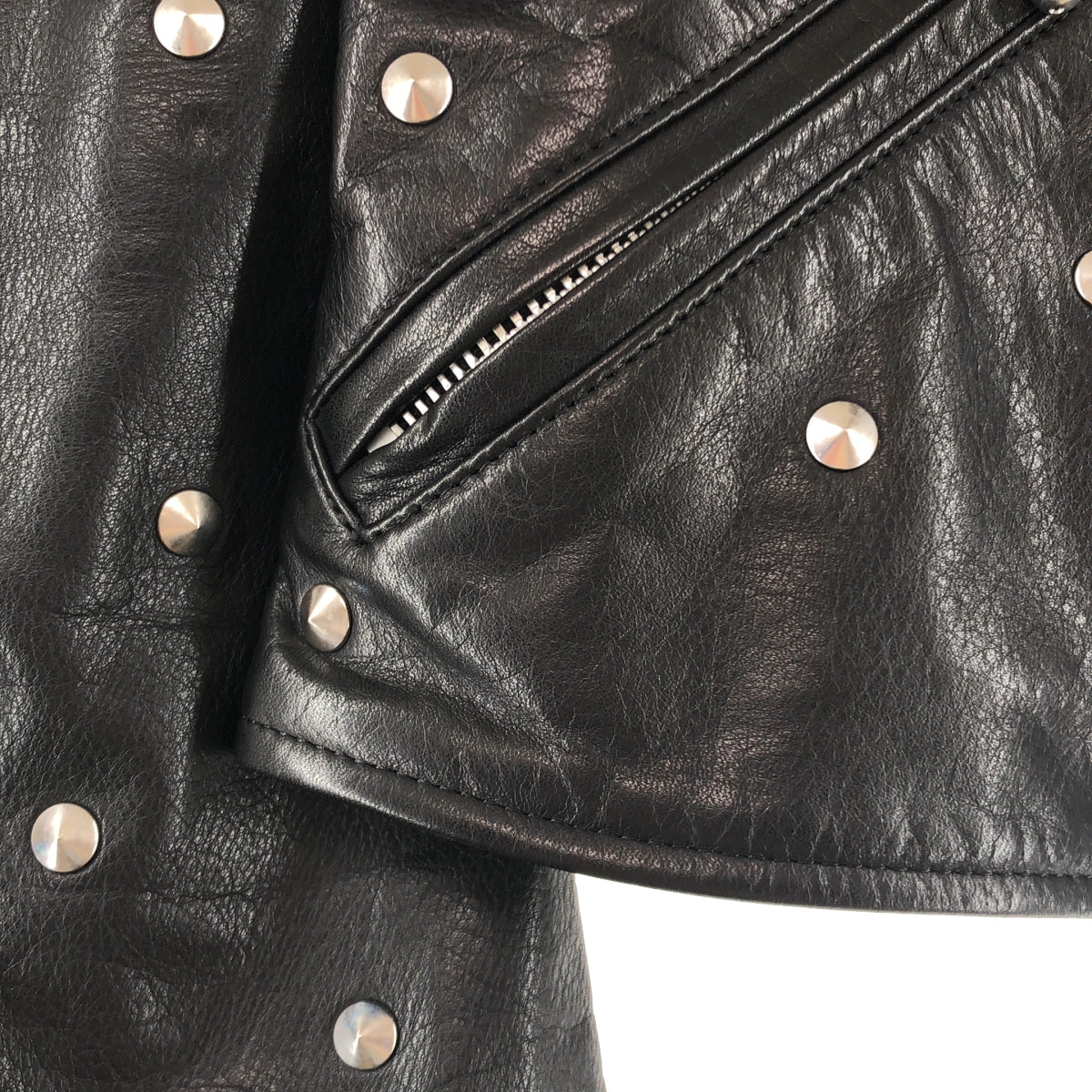 JUNYA WATANABE COMME des GARCONS / ジュンヤワタナベ | 2015AW | スタッズ レザー ダブル ライダース ジャケット | XS | レディース