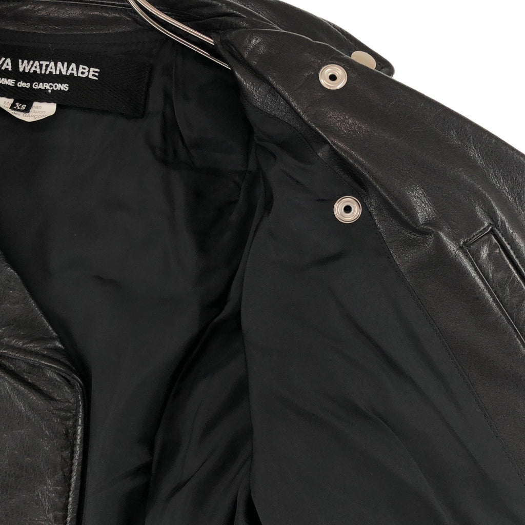 JUNYA WATANABE COMME des GARCONS / ジュンヤワタナベ | 2015AW | スタッズ レザー ダブル ライダース ジャケット | XS | レディース