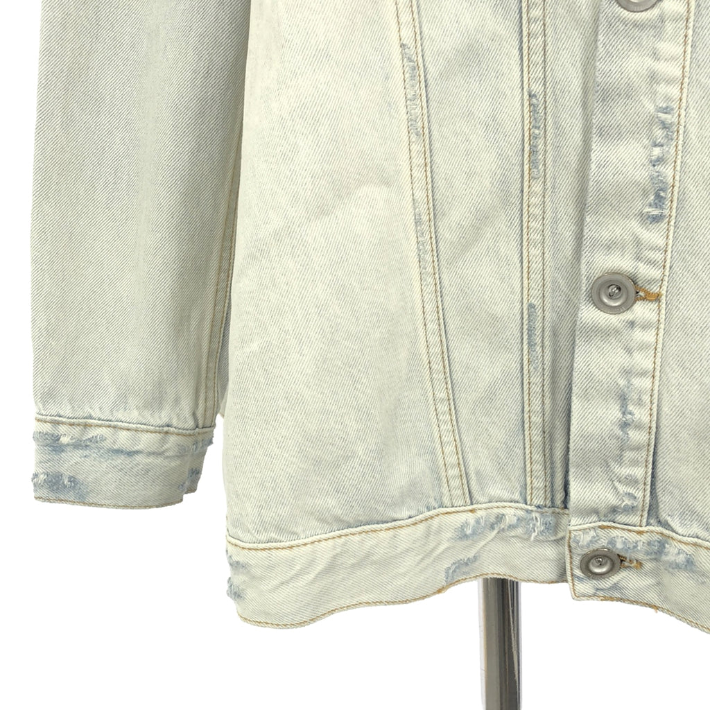 【美品】  BEN TAVERNITI UNRAVEL PROJECT / ベン タヴァニティ アンラベル プロジェクト | CROPPED DENIM JACKET ダメージ加工 ジャケット | 38 | インディゴ | レディース