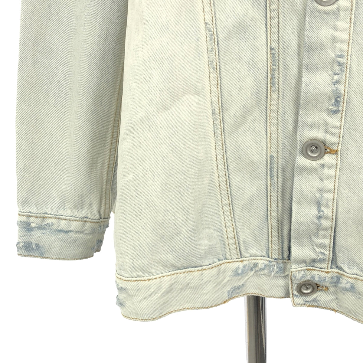 【美品】  BEN TAVERNITI UNRAVEL PROJECT / ベン タヴァニティ アンラベル プロジェクト | CROPPED DENIM JACKET ダメージ加工 ジャケット | 38 | インディゴ | レディース