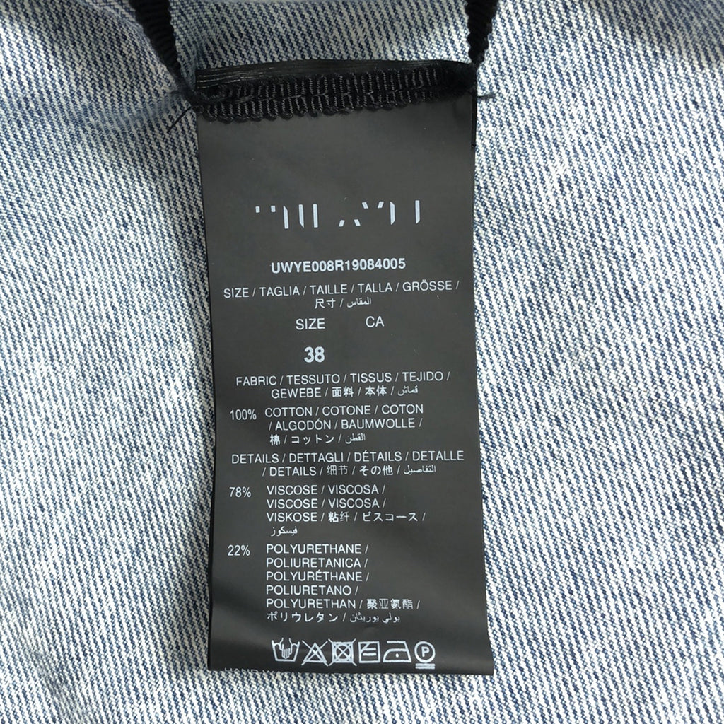【美品】  BEN TAVERNITI UNRAVEL PROJECT / ベン タヴァニティ アンラベル プロジェクト | CROPPED DENIM JACKET ダメージ加工 ジャケット | 38 | インディゴ | レディース