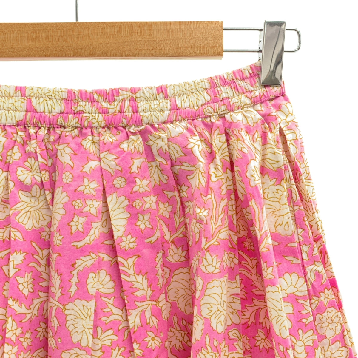 SZ Blockprints / エスゼットブロックプリント | × Ron Herman / ロンハーマン Nila Print Skirt / 総柄 フラワー ウエストゴム ボリューム スカート | XS | ピンク | レディース