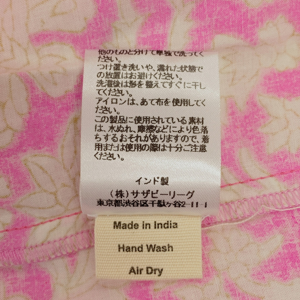 SZ Blockprints | x Ron Herman Nila 印花半身​​裙 | 全身花卉印花，鬆緊腰帶，蓬蓬裙擺 | XS | 粉紅色 | 女款