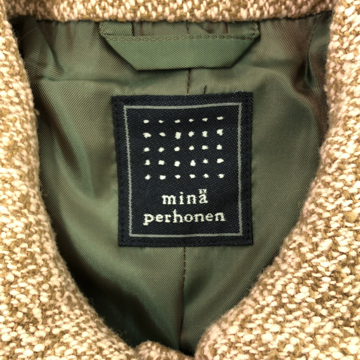 【미품】 mina perhonen / 미나펠호넨 | 2020AW | forest parade 레이스 디자인 울 롱 코트 | 36 | 핑크 / 브라운 | 여성