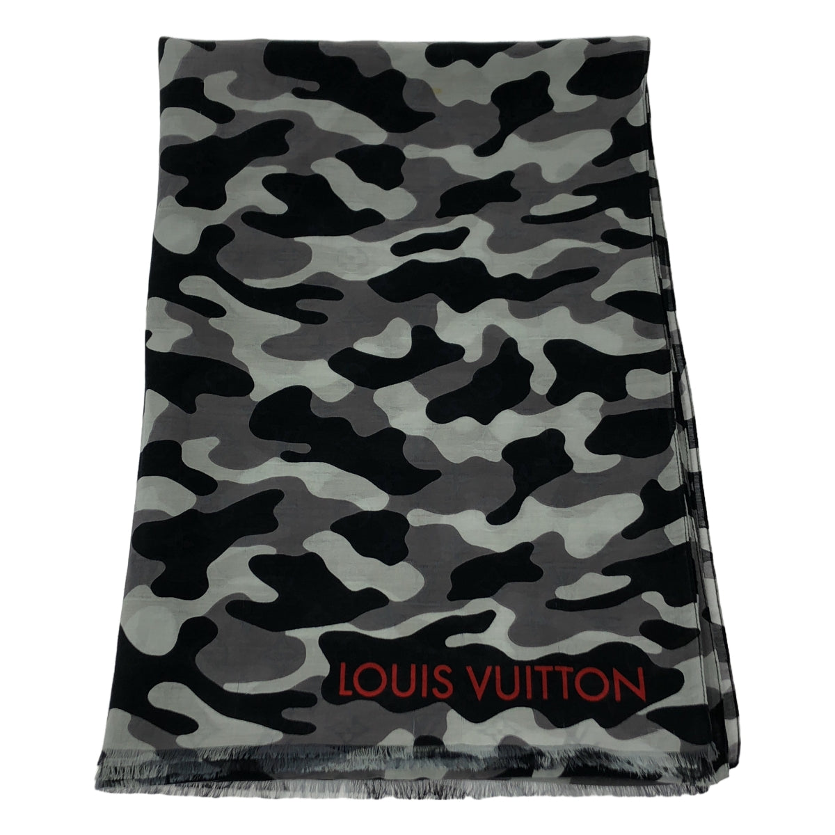 Louis Vuitton / ルイヴィトン | モノグラム 総柄 カモフラ ストール | ブラック/グレー