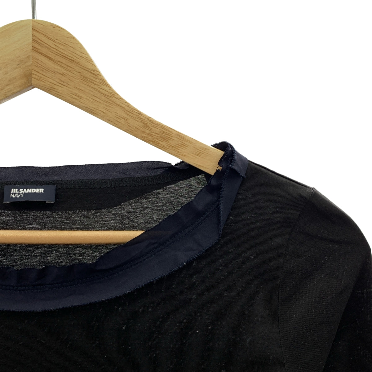 JIL SANDER NAVY | 真絲邊飾長袖上衣 | 尺寸 S |