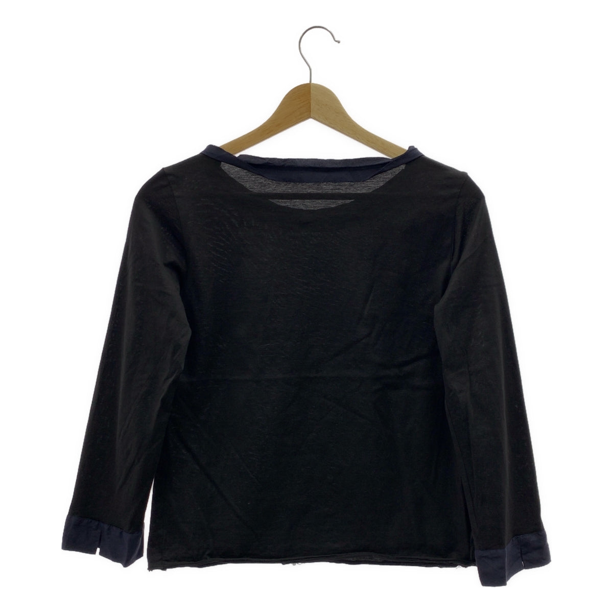 JIL SANDER NAVY | 真絲邊飾長袖上衣 | 尺寸 S |