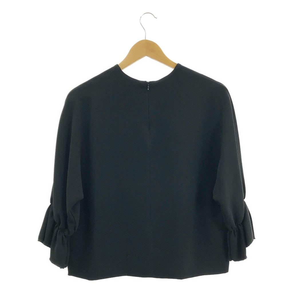 【美品】  Greed International / グリードインターナショナル | トリアセテート ボリュームスリーブ バックジップ ブラウス | S | ブラック | レディース