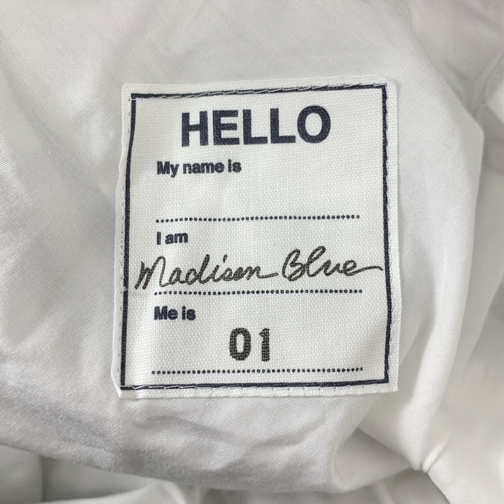 【미품】 MADISON BLUE / 매디슨 블루 | TUCK CIRCULAR SK GINGHAM / 깅엄 체크 택 서큘러 백 Zip 볼륨 스커트 / 안감 포함 | 01 (S) | 화이트 / 블랙 | 여성