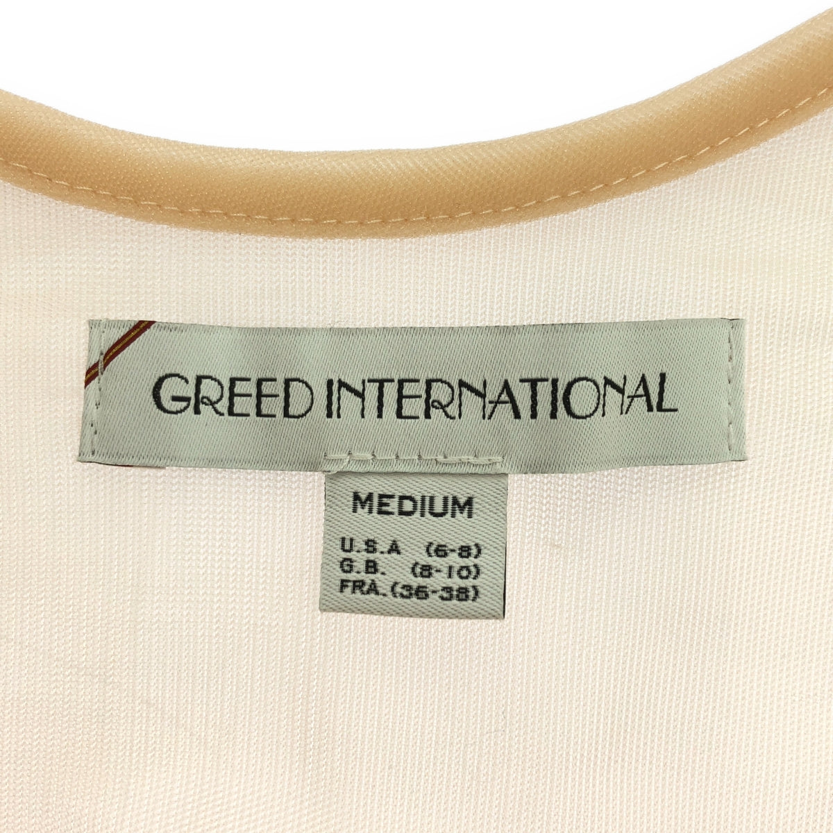Greed International / グリードインターナショナル | ノースリーブ シースルー ワンピース | M | ベージュ | レディース
