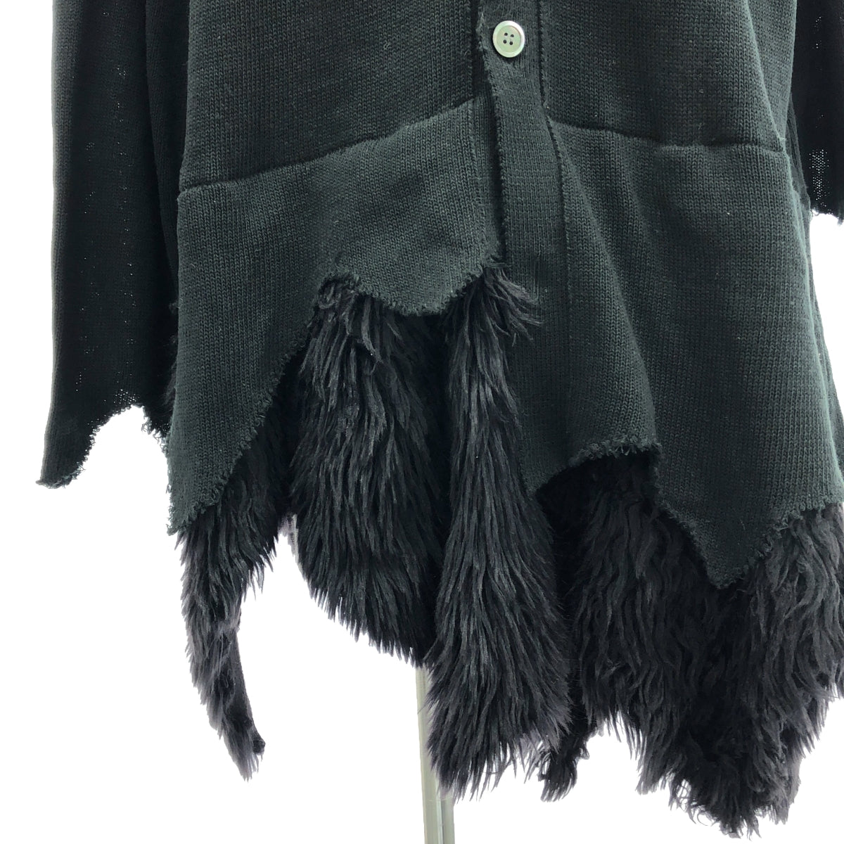 BLACK COMME des GARCONS / ブラックコムデギャルソン | 2023AW | Faux Fur Hem Cardigan カーディガン | S | レディース