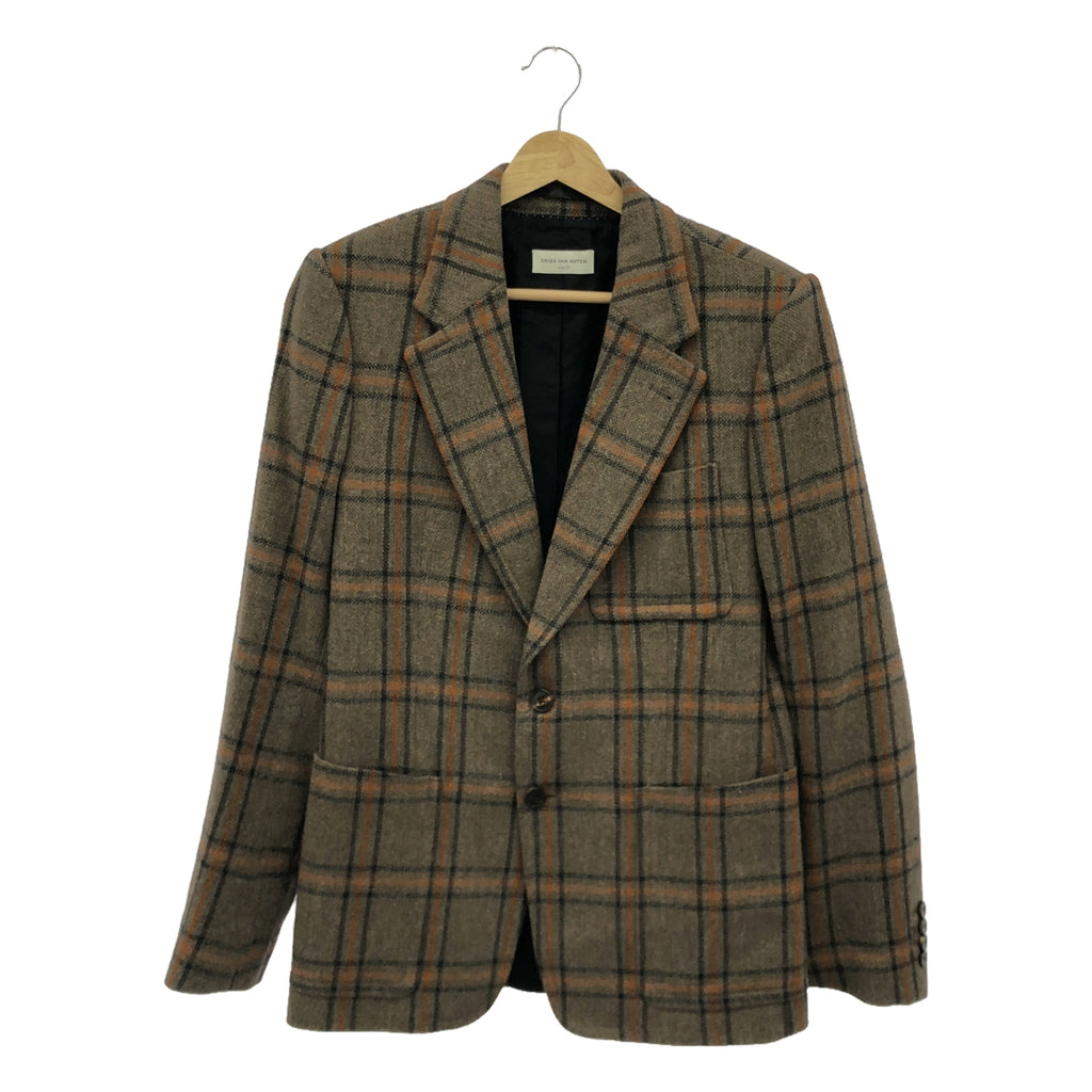 DRIES VAN NOTEN / 드리스 반 노텐 | × Lovat CHECK 2B PATCH JACKET 울 체크 패치 재킷 | 48 | 브라운 | 남성