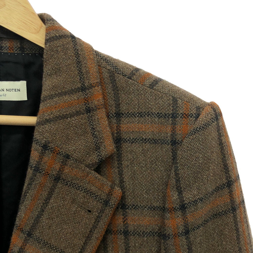 DRIES VAN NOTEN / 드리스 반 노텐 | × Lovat CHECK 2B PATCH JACKET 울 체크 패치 재킷 | 48 | 브라운 | 남성