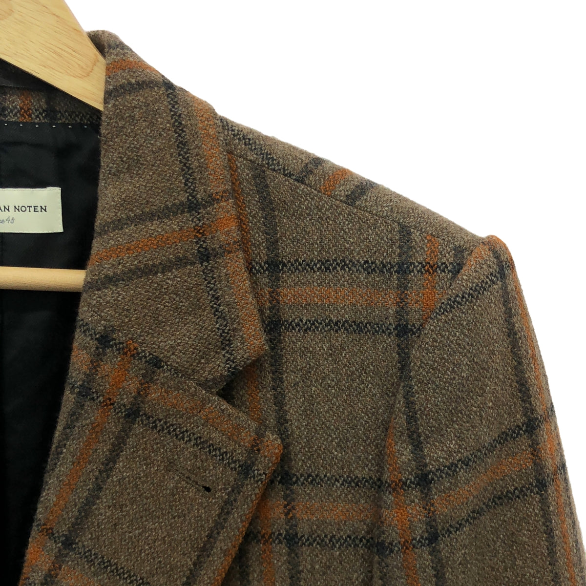 德賴斯·範諾頓 (Dries Van Noten) / 德賴斯·範諾頓 (Dries Van Noten) | ×Lovat CHECK 2B PATCH JACKET 羊毛格紋貼布夾克 | 48 |布朗 |男士