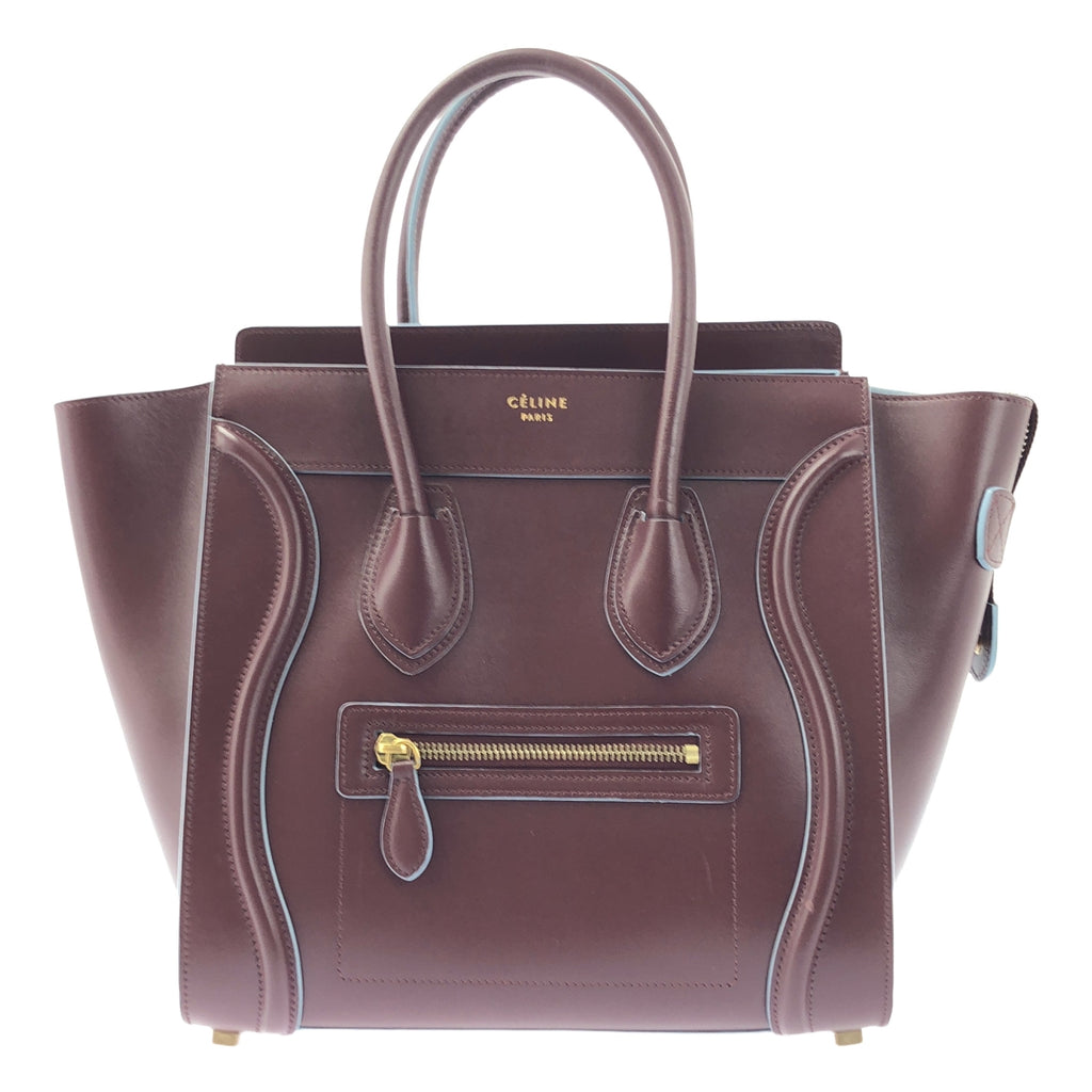 【미품】 CELINE / 셀린느 | by Phoebe Philo 피비 / 마이크로 바이컬러 러기지 핸드백 | 버건디 / 라이트 블루 | 여성