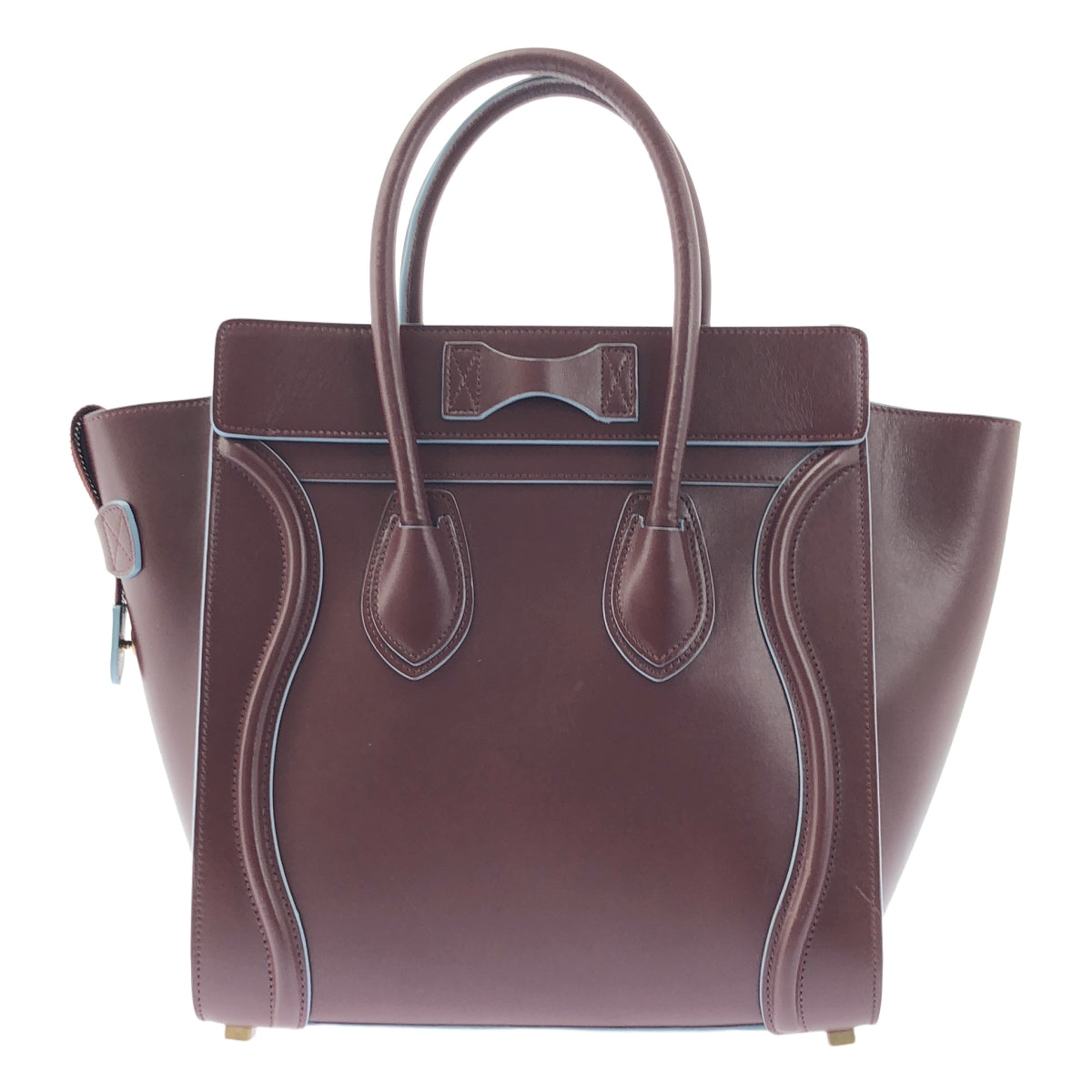 [品相良好] CELINE | by Phoebe Philo Phoebe / Micro Bicolor Luggage 手提包 | 勃根地酒紅/淺藍 | 女款