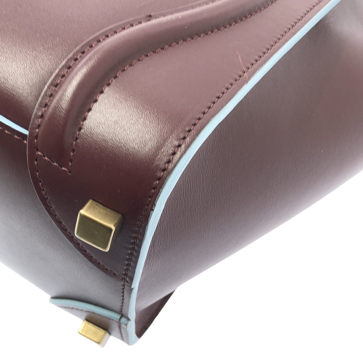 [品相良好] CELINE | by Phoebe Philo Phoebe / Micro Bicolor Luggage 手提包 | 勃根地酒紅/淺藍 | 女款