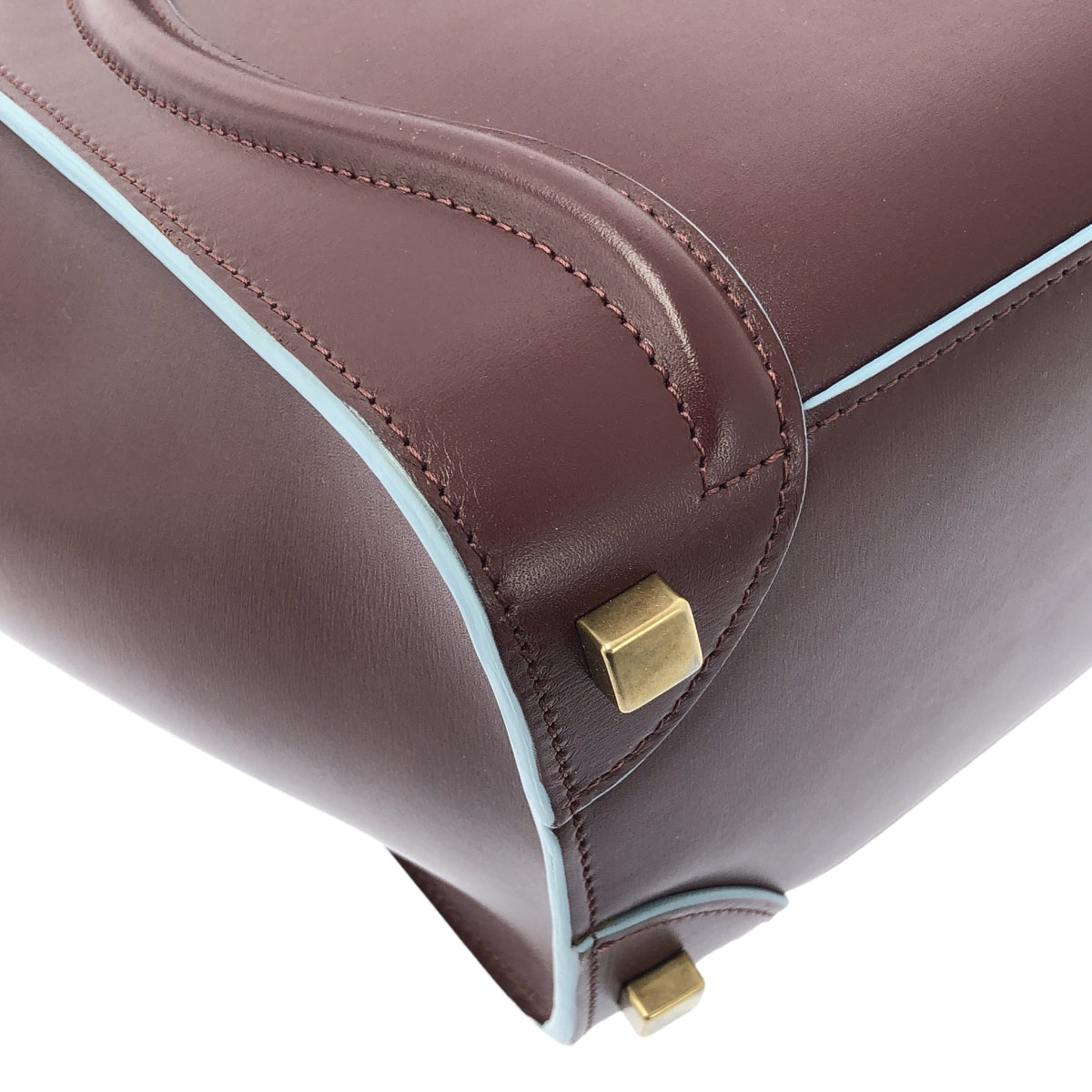 [品相良好] CELINE | by Phoebe Philo Phoebe / Micro Bicolor Luggage 手提包 | 勃根地酒紅/淺藍 | 女款