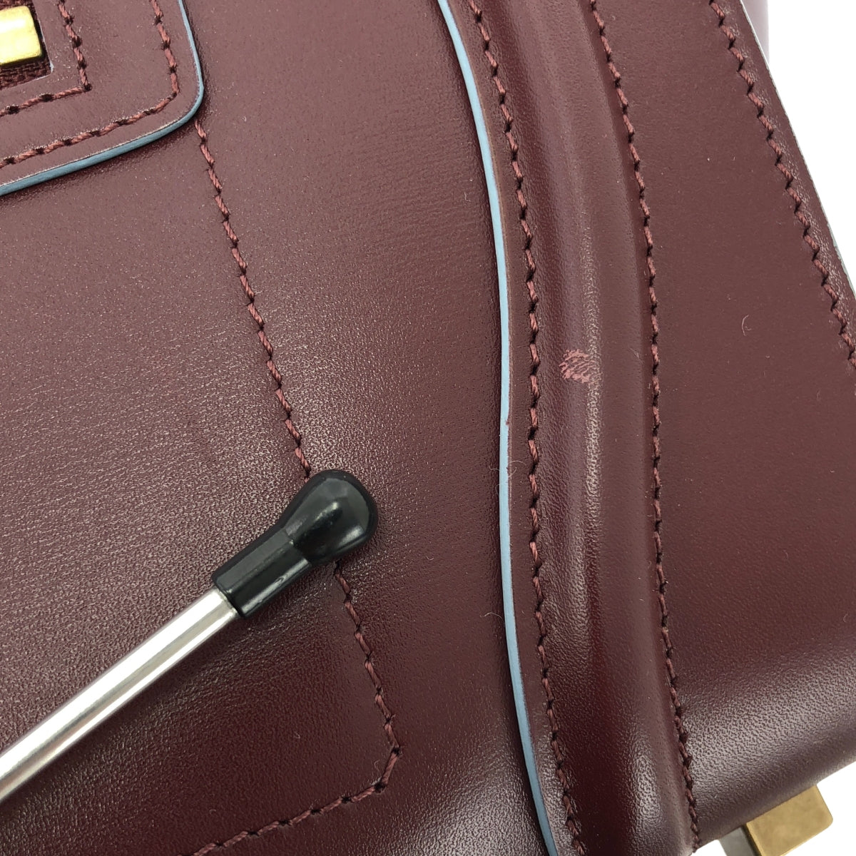 [品相良好] CELINE | by Phoebe Philo Phoebe / Micro Bicolor Luggage 手提包 | 勃根地酒紅/淺藍 | 女款