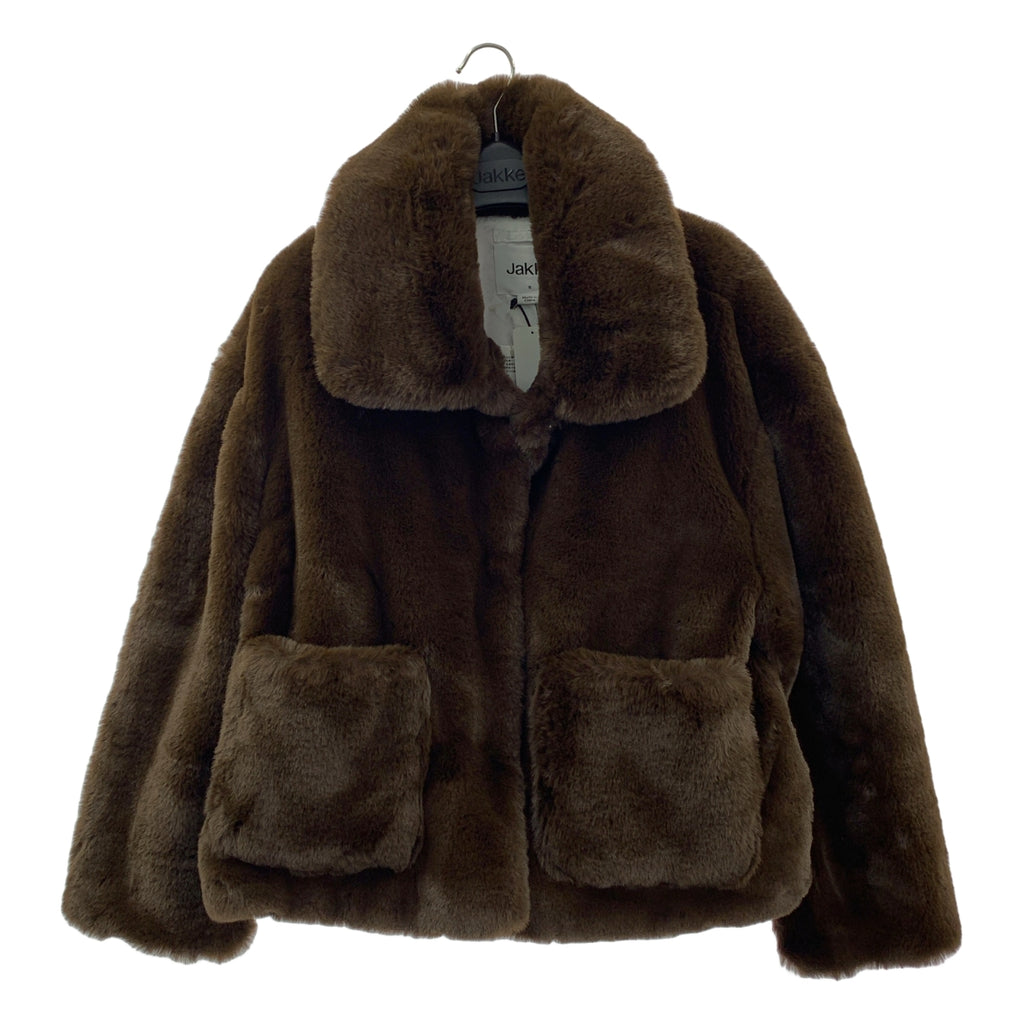 JAKKE / 재키 | TRACI 에코 파 와이드 컬러 쇼트 코트 | S | 여성