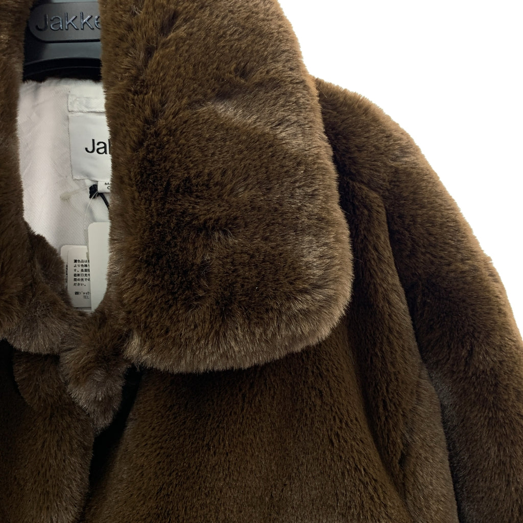 JAKKE / 재키 | TRACI 에코 파 와이드 컬러 쇼트 코트 | S | 여성